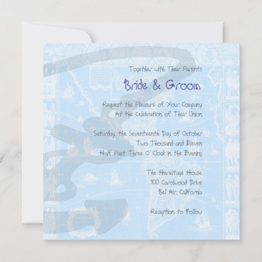 PixDezines Nautical Antiek Map Kaart (Achterkant)