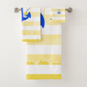 PixDezines Nautical Stripes+Life Savers Bad Handdoek (Insitu)