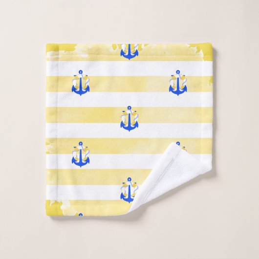 PixDezines Nautical Stripes+Life Savers Bad Handdoek (Wasdoekje)