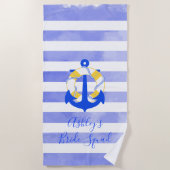 PixDezines Nautical Stripes+Life Savers Strandlaken (Voorkant)