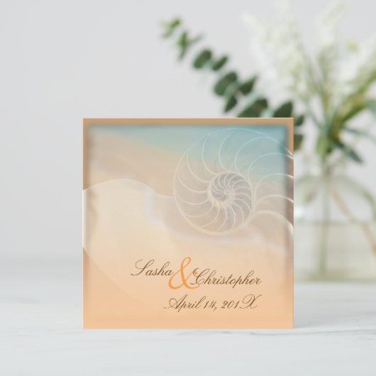 PixDezines nautilus, dikke uitnodigingen (Staand voorkant)