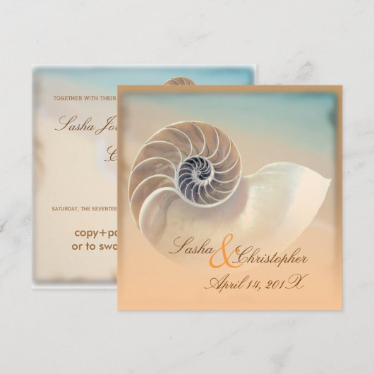 PixDezines NAUTILUS-INVITATIES Kaart (Voorkant / Achterkant)