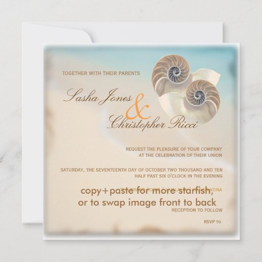 PixDezines NAUTILUS-INVITATIES Kaart (Achterkant)