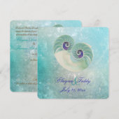 PixDezines nautilus/strandbruiloft Kaart (Voorkant / Achterkant)