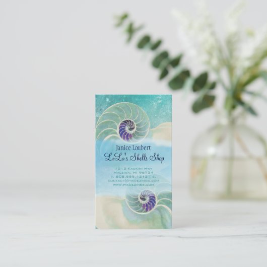 PixDezines nautilus Visitekaartje (Staand voorkant)