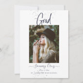 PixDezines Navy Blue Afstudeerder Flat Aankondigin Aankondiging (Voorkant)