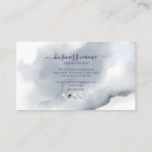 PixDezines Navy Blue Waterverf Beloning Kaart Visitekaartje (Achterkant)