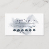 PixDezines Navy Blue Waterverf Beloning Kaart Visitekaartje (Voorkant)