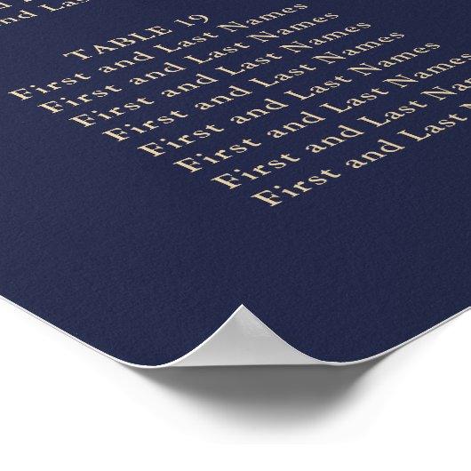 PixDezines Navy Faux Gold Calligraphy, Seat Poster (Hoek)