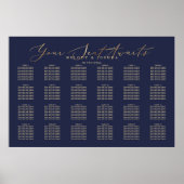 PixDezines Navy Faux Gold Calligraphy, Seat Poster (Voorkant)