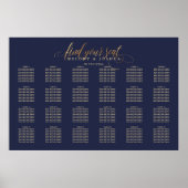 PixDezines Navy+Gold Calligrafie, Zitkast Poster (Voorkant)
