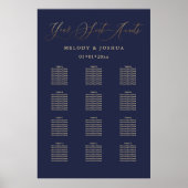 PixDezines Navy+Gold Calligrafie, Zitkast Poster (Voorkant)