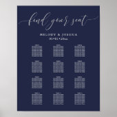 PixDezines Navy Modern Calligrafie, Zitkast Poster (Voorkant)