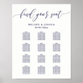 PixDezines Navy Modern Calligrafie, Zitkast Poster (Voorkant)