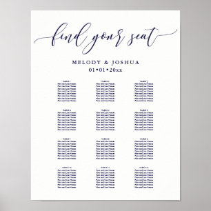 PixDezines Navy Modern Calligrafie, Zitkast Poster