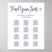 PixDezines Navy Modern Calligrafie, Zitkast Poster (Voorkant)