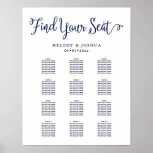 PixDezines Navy Modern Calligrafie, Zitkast Poster
