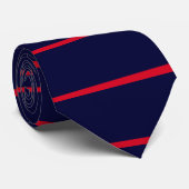 PixDezines Navy Rood DIY kleuren gestreept Stropdas (Opgerold)