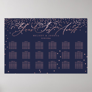 PixDezines Navy+Roos Gold Script, Zitdiagram Poster
