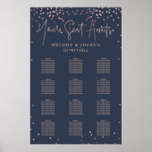 PixDezines Navy+Roos Gold Script, Zitdiagram Poster (Voorkant)