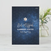 PixDezines Nebula Galaxy Bar Mitzvah Uitnodiging (Staand voorkant)