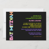 PixDezines neon bar mitswa Kaart (Achterkant)