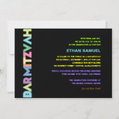 PixDezines neon bar mitswa Kaart (Achterkant)