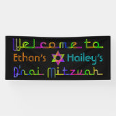 PixDezines Neon B'nai Mitzvah Banner 6'x2.5' (Horizontaal)