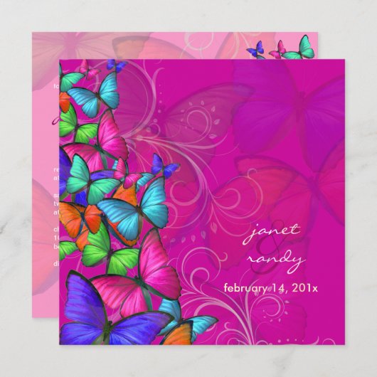 PixDezines Neon Fluttering by/DIY achtergrondkleur Kaart (Voorkant / Achterkant)