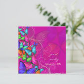 PixDezines Neon Fluttering by/DIY achtergrondkleur Kaart (Staand voorkant)