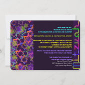 PixDezines NEON/GRUNG STARS/BAR+BAT MITZVAH Kaart (Achterkant)