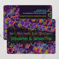PixDezines NEON/GRUNG STARS/BAR+BAT MITZVAH