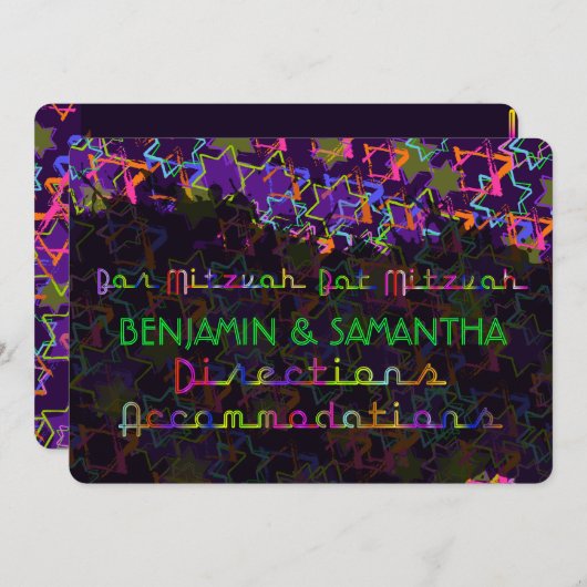 PixDezines NEON/GRUNG STARS/ROUTEBESCHRIJVING Kaart (Voorkant / Achterkant)