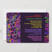 PixDezines NEON/GRUNGE STARS/BAR+BAT MITZVAH Kaart (Achterkant)