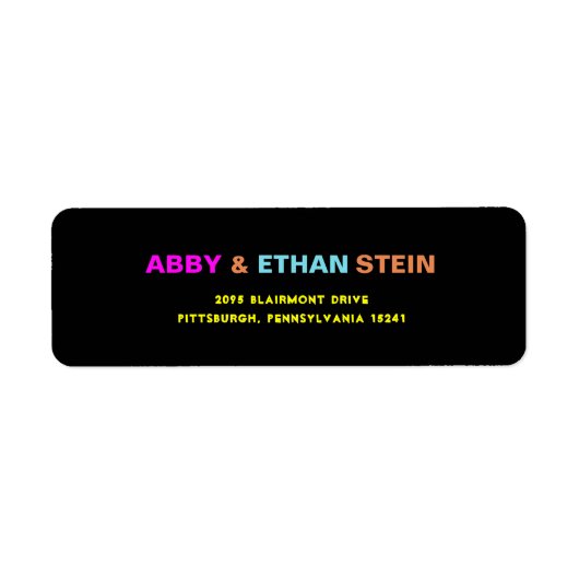 PixDezines Neon Kleuren B'nai Mitzvah Label (Voorkant)