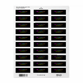 PixDezines Neon Kleuren B'nai Mitzvah Label (Full Sheet)