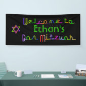PixDezines Neon Licht Bar Mitzvah Banner 6'x2.5' (Beurs)
