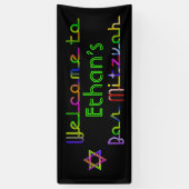 PixDezines Neon Licht Bar Mitzvah Banner 6'x2.5' (Verticaal)