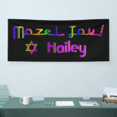 PixDezines Neon Licht Mazel Tov Banner 6'x 2,5' (Beurs)