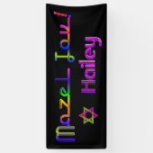 PixDezines Neon Licht Mazel Tov Banner 6'x 2,5' (Verticaal)