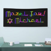 PixDezines Neon Licht Mazel Tov Banner 6'x 2,5' (Beurs)