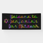 PixDezines Neon Lights Bar Mitzvah Banner 6'x2.5' (Horizontaal)