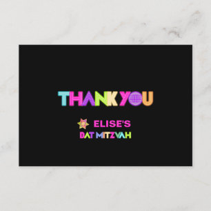 PixDezines Neon Lights Bat Mitswa Bedankt Kaart