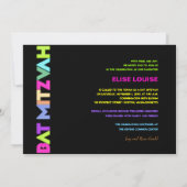 PixDezines Neon Lights Bat Mitswa Kaart (Achterkant)