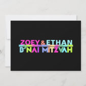 PixDezines Neon Lights B'nai Mitzvah ✡ Kaart (Voorkant)