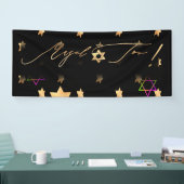 PixDezines Neon Lights Mazel Tov Banner 6'x2.5' (Beurs)
