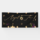 PixDezines Neon Lights Mazel Tov Banner 6'x2.5' (Horizontaal)