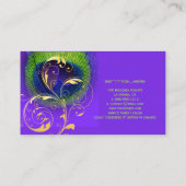 PixDezines neon pauw oog/filigraan Visitekaartje (Achterkant)