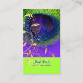 PixDezines neon pauw oog/filigraan Visitekaartje (Voorkant)