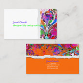 PixDezines neon retro swirls/diy achtergrondkleure Visitekaartje (Voorkant / Achterkant)
